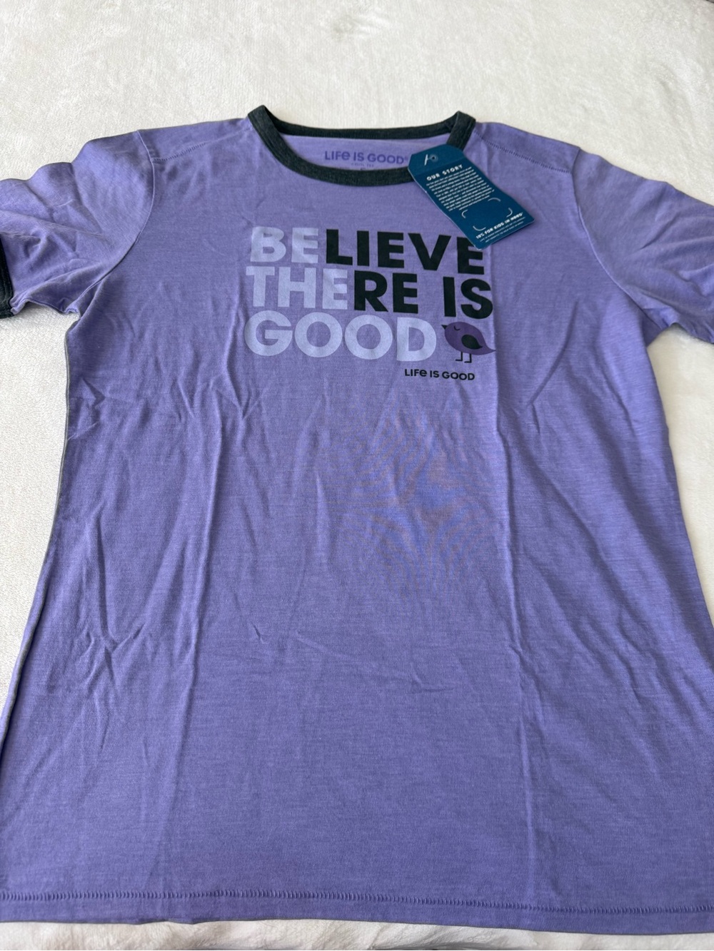 Life is Good Purple short-sleeve t-shirt Be the Good Size Small D91